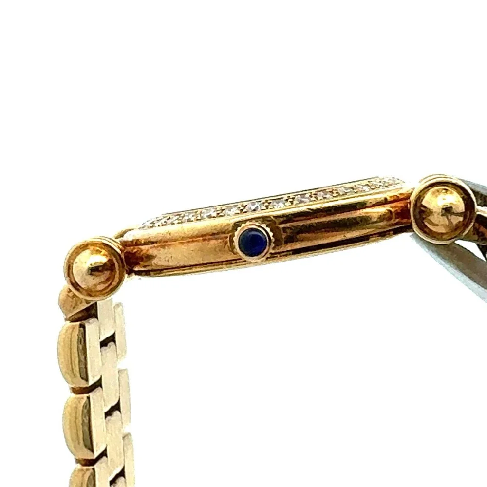 Baume & Mercier Geneve Solid 18k Yellow Gold MOP Dial Diamond Bezel Ladies Watch